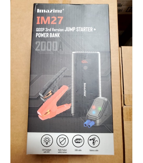 Imazing  2000A Peak 18000mAH 12V Auto Battery Booster Portable Power Bank with LED Light. 1000 Units. EXW Los Angeles
